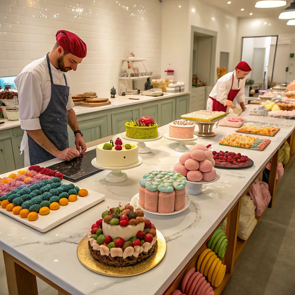 A delightful dessert workshop setting